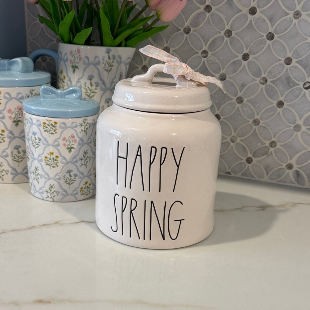 Rae Dunn Happy Spring Ceramic Jar